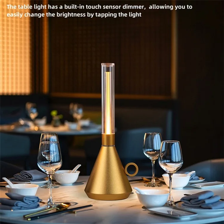 Vintage Kerosene Lamp Table Lamp Dimmable Portable Night Light for Bar Cafe - Gold