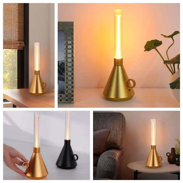 Vintage Kerosene Lamp Table Lamp Dimmable Portable Night Light for Bar Cafe - Gold