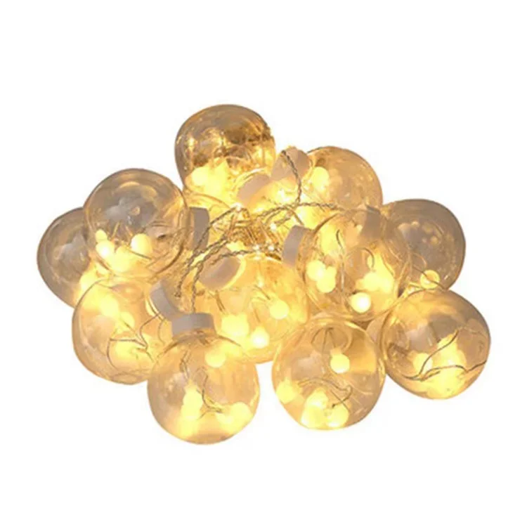Guirlande lumineuse de 3,5 m avec 12 boules, 8 modes, lampe d'ambiance pour cour - Blanc chaud, prise européenne