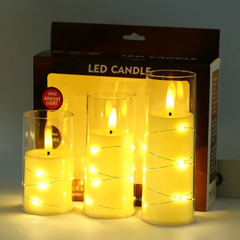 3PCS Flameless LED Candles Electric Fake Candles Tealights for Table Decor, Christmas - Bullet Style
