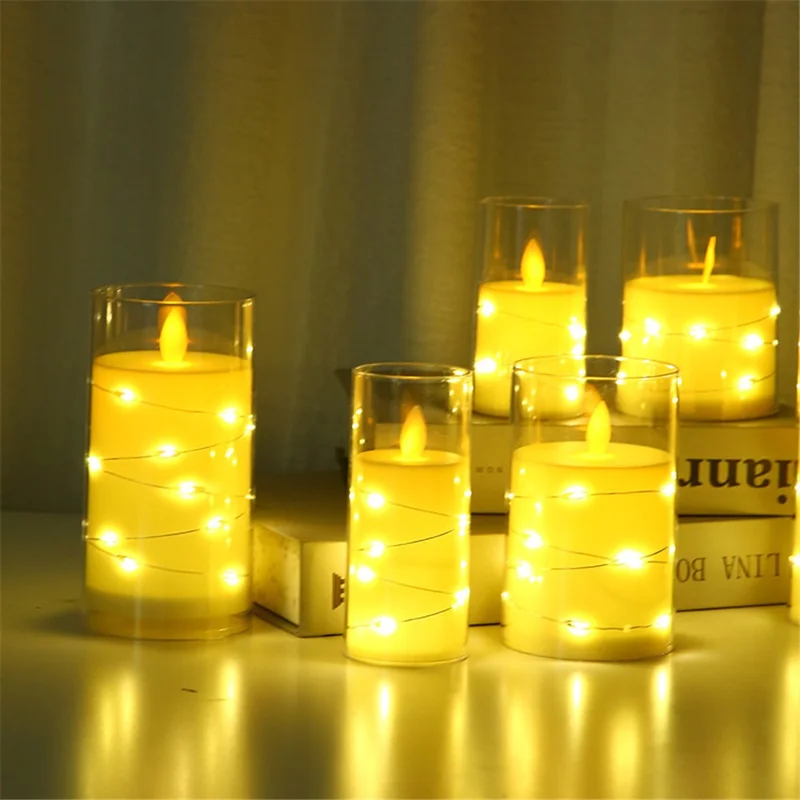3PCS Flameless LED Candles Electric Fake Candles Tealights for Table Decor, Christmas - Bullet Style