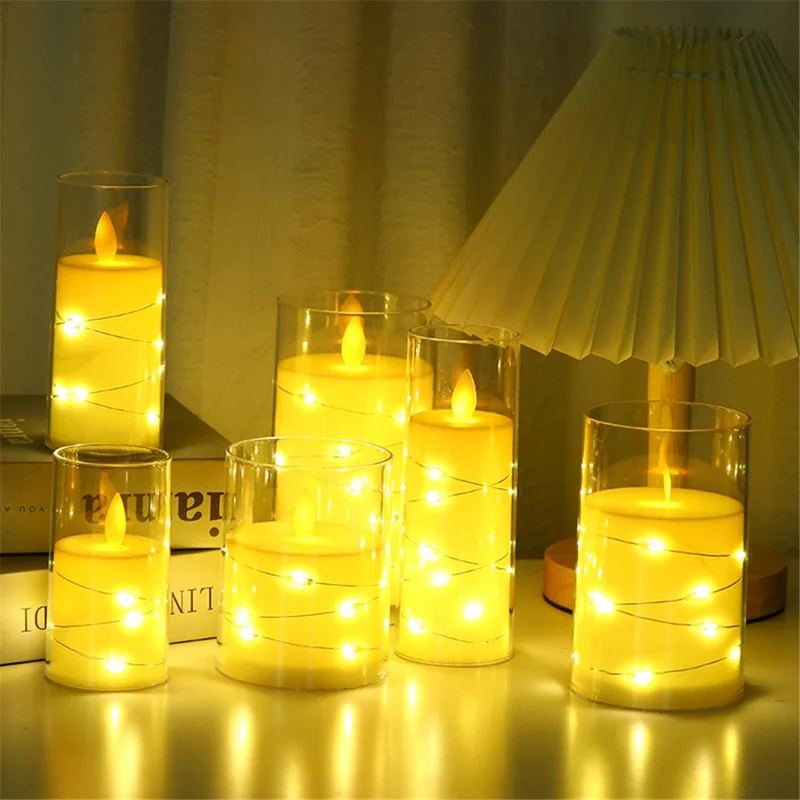 3PCS Flameless LED Candles Electric Fake Candles Tealights for Table Decor, Christmas - Bullet Style