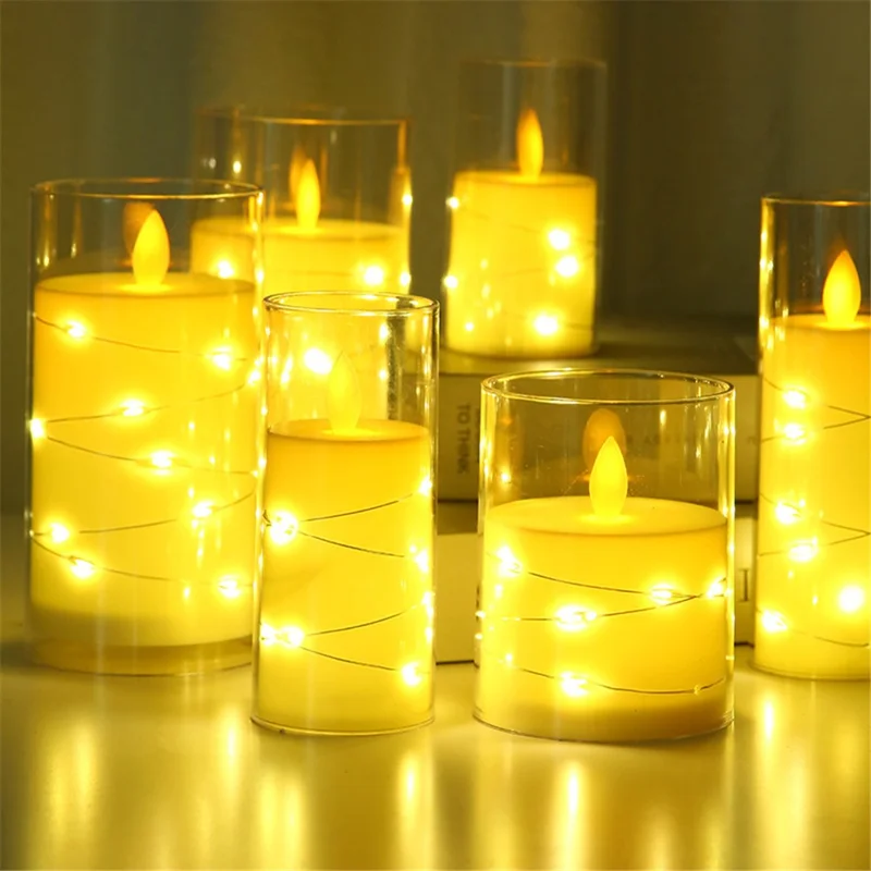 3PCS Flameless LED Candles Electric Fake Candles Tealights for Table Decor, Christmas - Bullet Style
