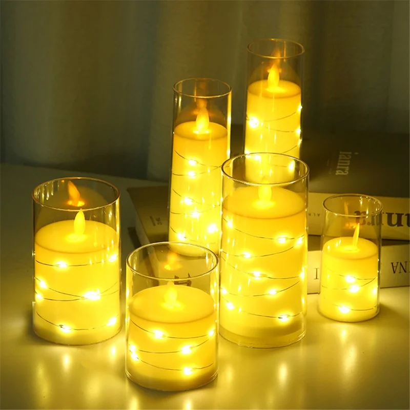 3PCS Flameless LED Candles Electric Fake Candles Tealights for Table Decor, Christmas - Bullet Style