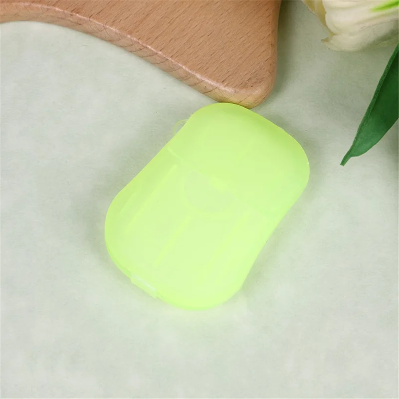 18Pcs Portable Disposable Soap Paper Travel Camping Washing Hand Bath Soap Sheets with Box - Yellow