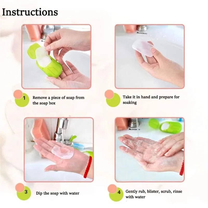 18Pcs Portable Disposable Soap Paper Travel Camping Washing Hand Bath Soap Sheets with Box - Yellow
