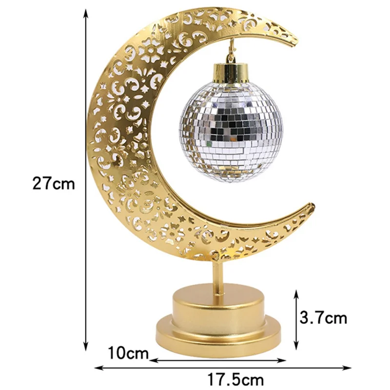 Holiday Decoration LED Table Lamp Iron Art Hollow Moon Disco Ball Desktop Light