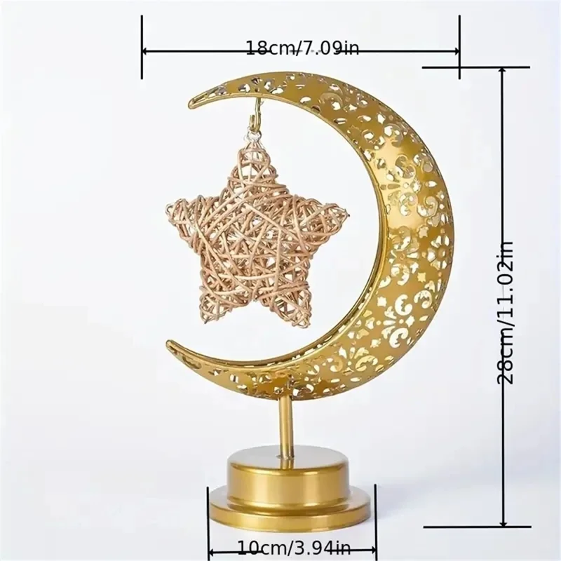 Weihnachtsdekoration LED-Tischlampe Ranken Stern Eisenkunst Hohler Mond Tischleuchte