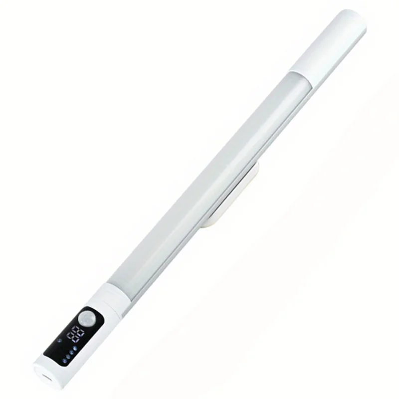 Lampe de Chevet de Nuit Rechargeable avec Capteur de Mouvement Magnétique Auto-Adhésive, Barre Lumineuse LED pour Armoire, Batterie 1200 mAh - Blanc