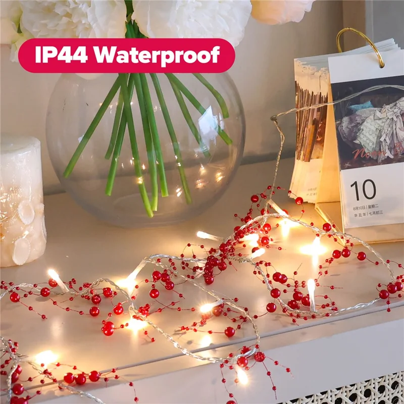 3m 30-LED Beads Design String Light Festival Christmas Home Decorative Light - Red Beads