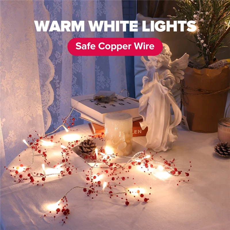 3m 30-LED Beads Design String Light Festival Christmas Home Decorative Light - Red Beads
