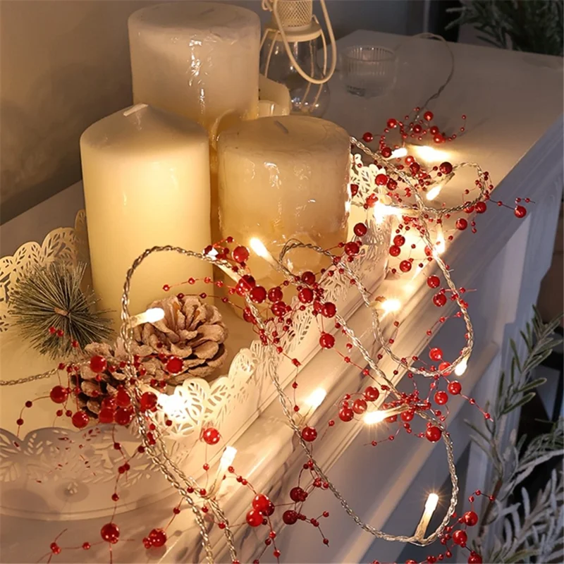 3m 30-LED Beads Design String Light Festival Christmas Home Decorative Light - Red Beads