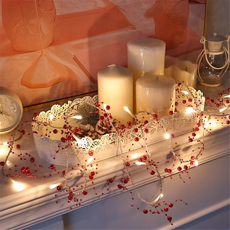 3m 30-LED Beads Design String Light Festival Christmas Home Decorative Light - Red Beads