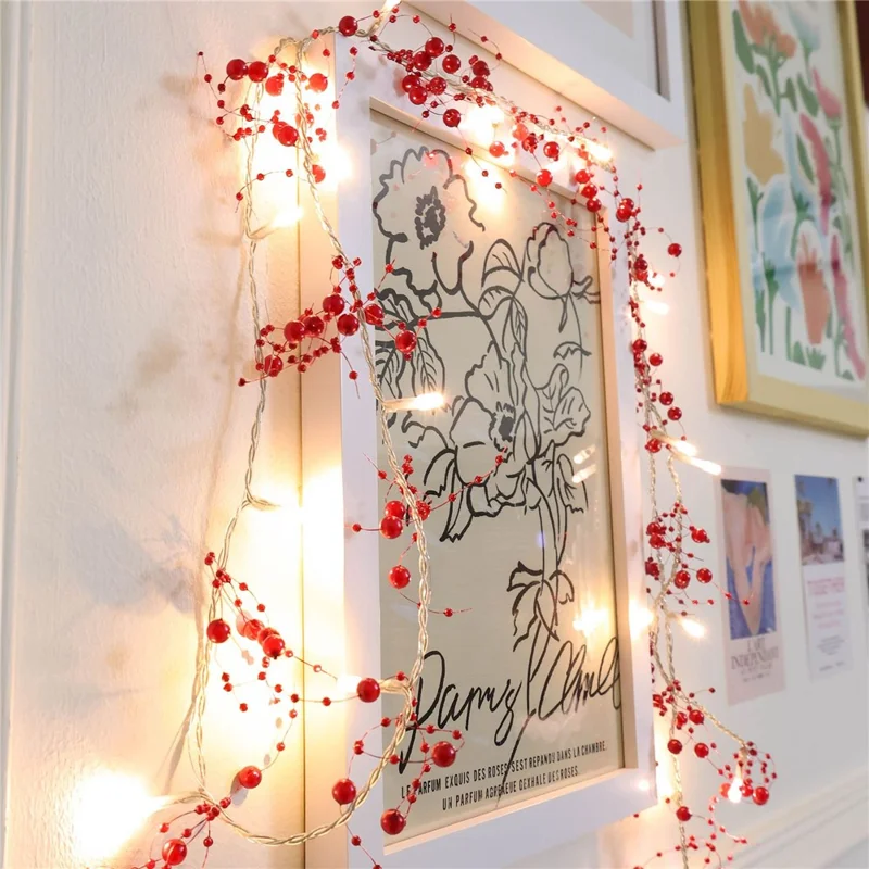 3m 30-LED Beads Design String Light Festival Christmas Home Decorative Light - Red Beads