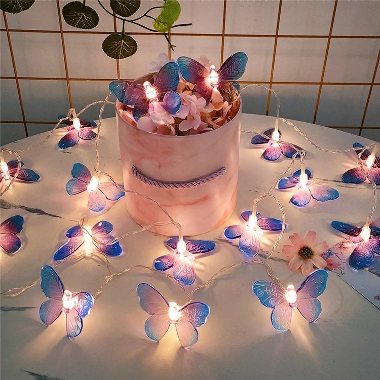 2m 10-LED Butterfly String Light Romantic Festival Wedding Decorative Lamp, Constant Light - Purple