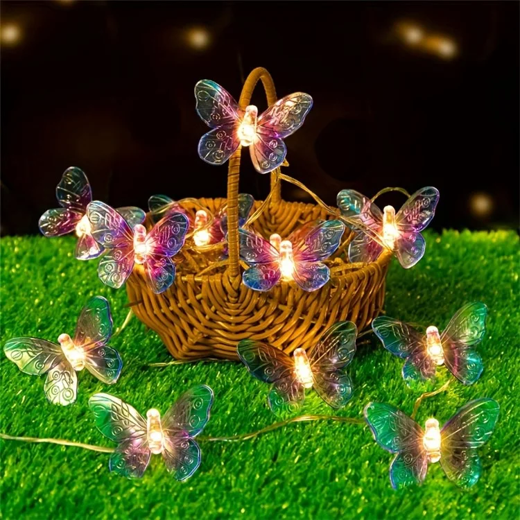 2m 10-LED Butterfly String Light Romantic Festival Wedding Decorative Lamp, Constant Light - Purple