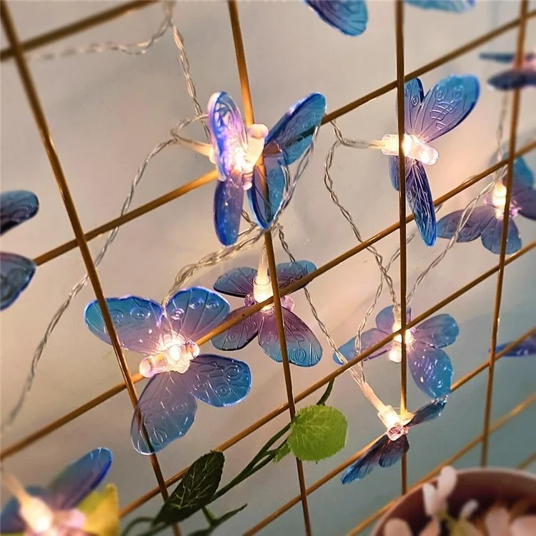 2m 10-LED Butterfly String Light Romantic Festival Wedding Decorative Lamp, Constant Light - Purple