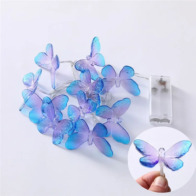 2m 10-LED Butterfly String Light Romantic Festival Wedding Decorative Lamp, Constant Light - Purple