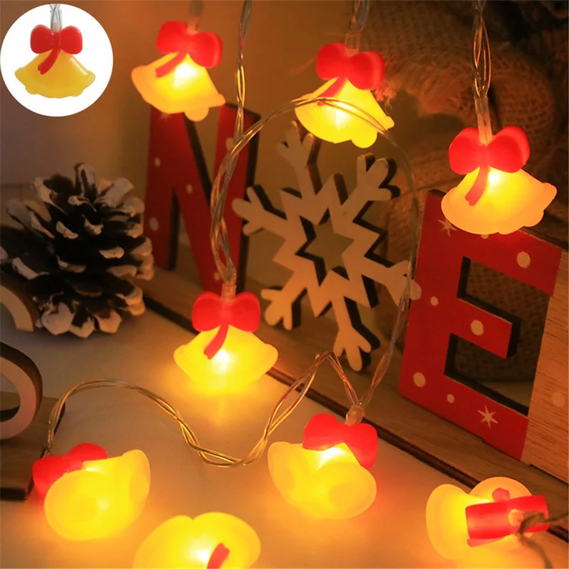 2m 10-LED String Light Christmas Style Xmas Festival Decorative Lamp, Constant Light - Bell