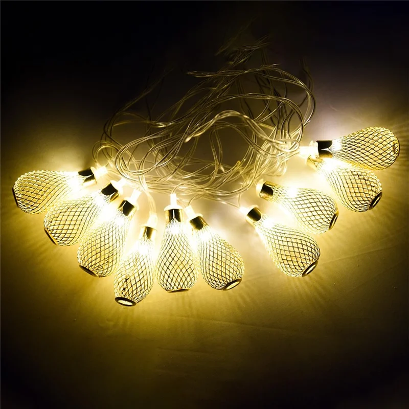 3m 20-LED Iron Art Water Drop String Light Home Party Decorative Ambient Lamp, Constant Warm Light