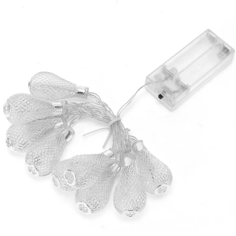 1.5m 10-LED Morocco Iron Art Water Drop String Light Home Party Decorative Lamp, Constant Warm Light