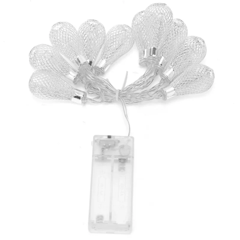 1.5m 10-LED Morocco Iron Art Water Drop String Light Home Party Decorative Lamp, Constant Warm Light