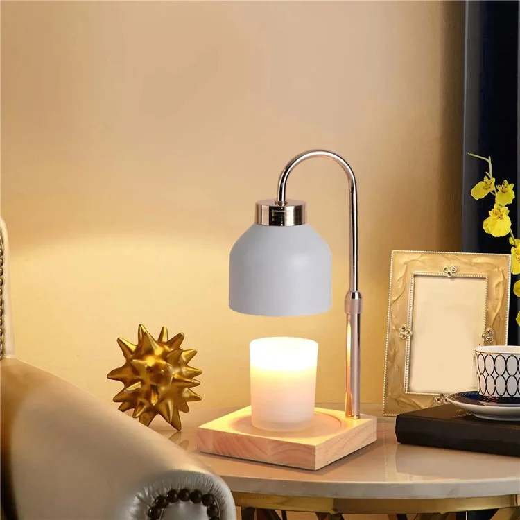 Электрический восковой обогреватель Candle Melt Lamp с таймерной функцией, ночным светильником, ароматерапией, настольной лампой, евровилка - белый