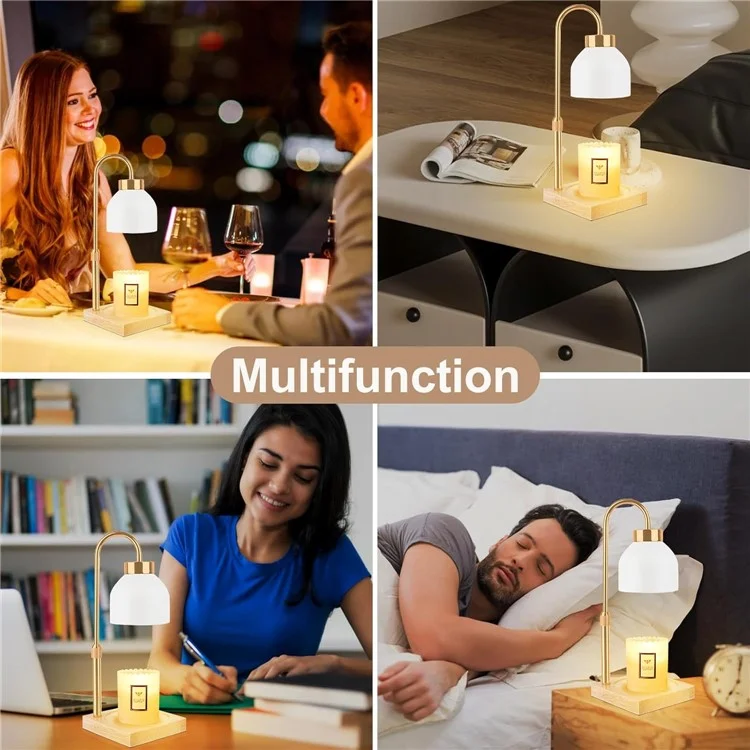 Электрический восковой обогреватель Candle Melt Lamp с таймерной функцией, ночным светильником, ароматерапией, настольной лампой, евровилка - белый