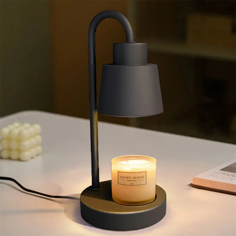 Electric Wax Warmer Candle Melt Lamp Dimmable Night Light Aromatherapy Table Lamp - Black / EU Plug