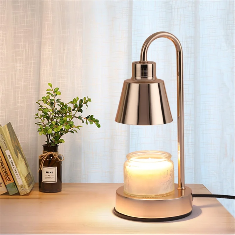Electric Wax Warmer Candle Melt Lamp Dimmable Night Light Aromatherapy Table Lamp - Gold / EU Plug