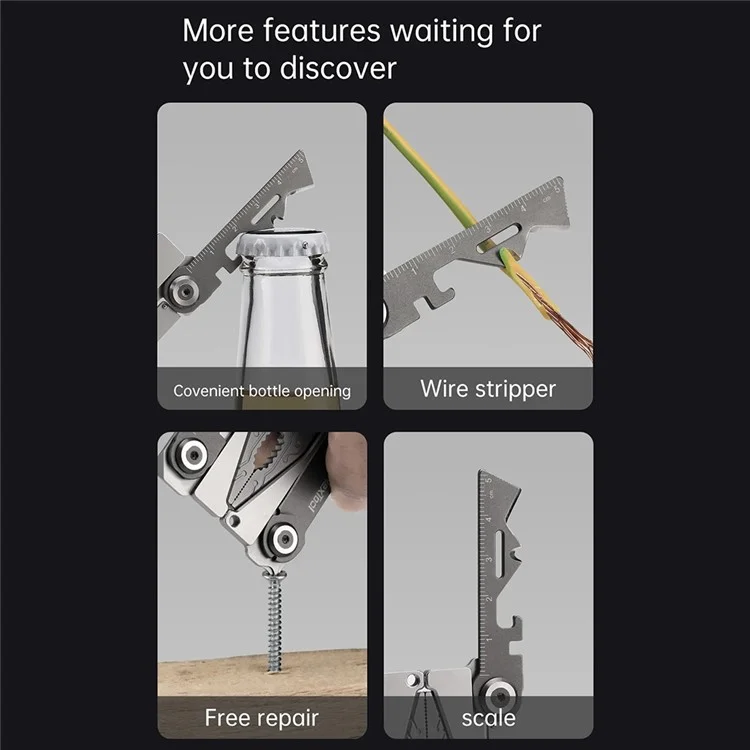 XIAOMIYOUPIN NEXTOOL NE20182 Silberklingen EDC-Werkzeug Outdoor 14-in-1 420J2 Edelstahl Multifunktionswerkzeug