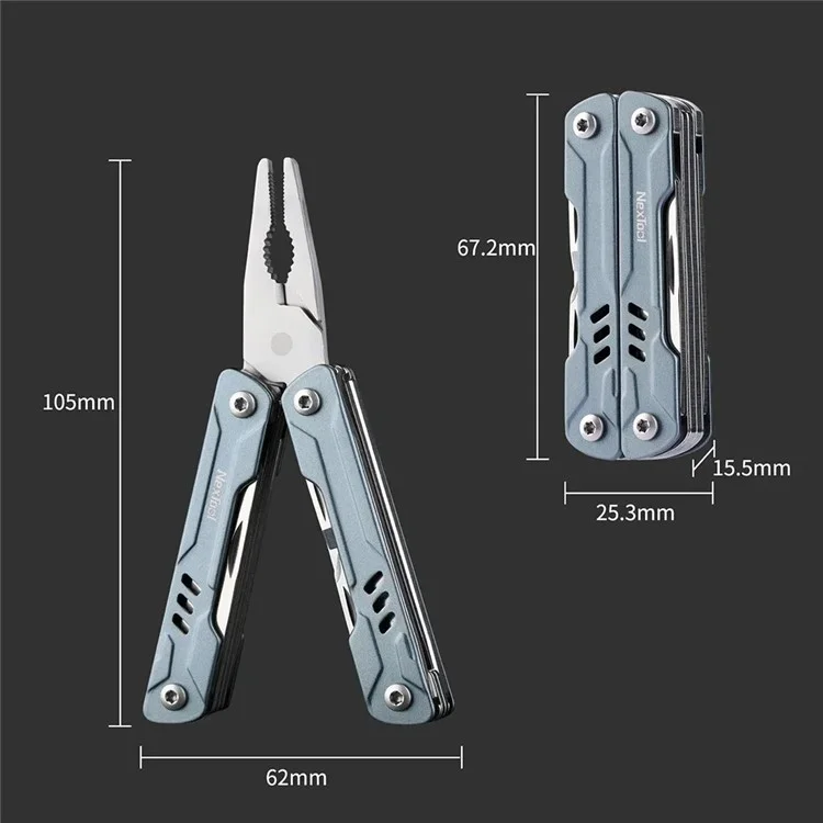 XIAOMIYOUPIN NEXTOOL NE20135 Multifunktionelle faltbare Zange aus Edelstahl, Schere, Flaschenöffner, Schraubendreher-Tools