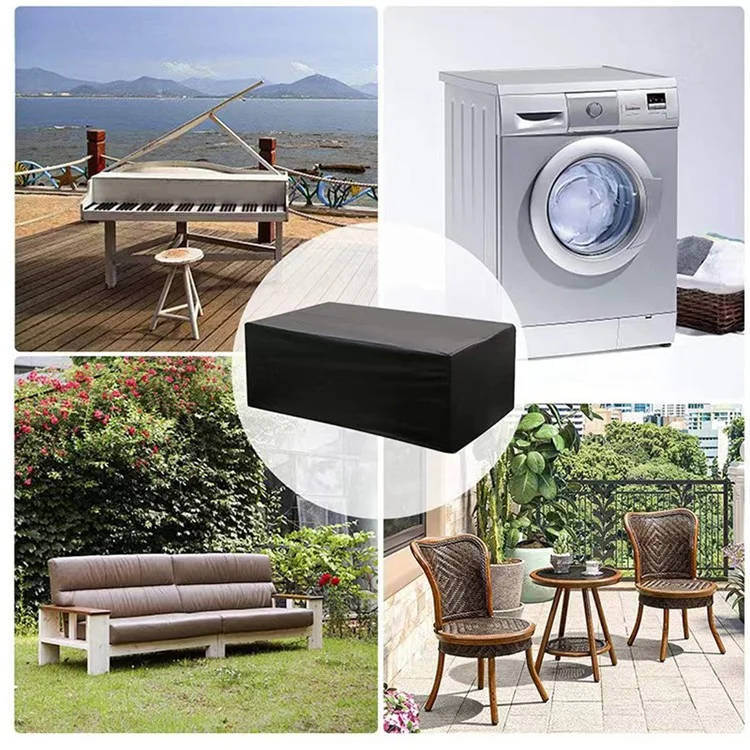 242x162x100cm Waterproof 420D Oxford Cloth Dust Cover Anti-UV Outdoor Garden Furniture Cover - Black