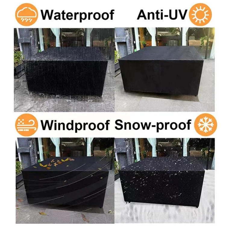 123x123x74cm Waterproof 420D Oxford Cloth Dust Cover Anti-UV Outdoor Garden Furniture Cover - Black