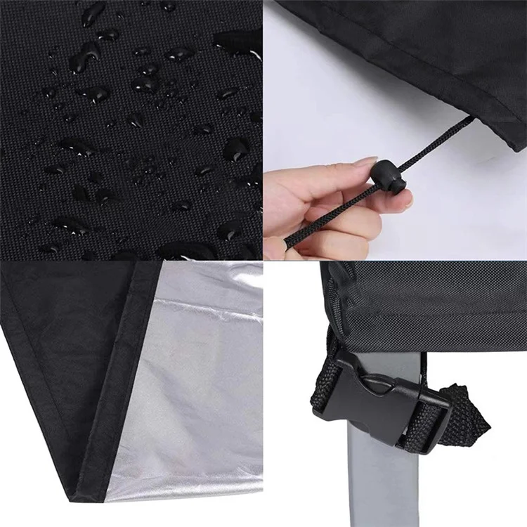 213x132x74cm Waterproof 420D Oxford Cloth Dust Cover Anti-UV Outdoor Garden Furniture Cover - Black