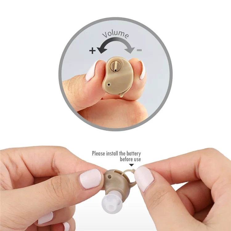 GE-88 Mini Hearing Aid for Elderly Sound Amplifier Portable Audiphones Lightweight Hearing Aid with Volume Adjustable Knob