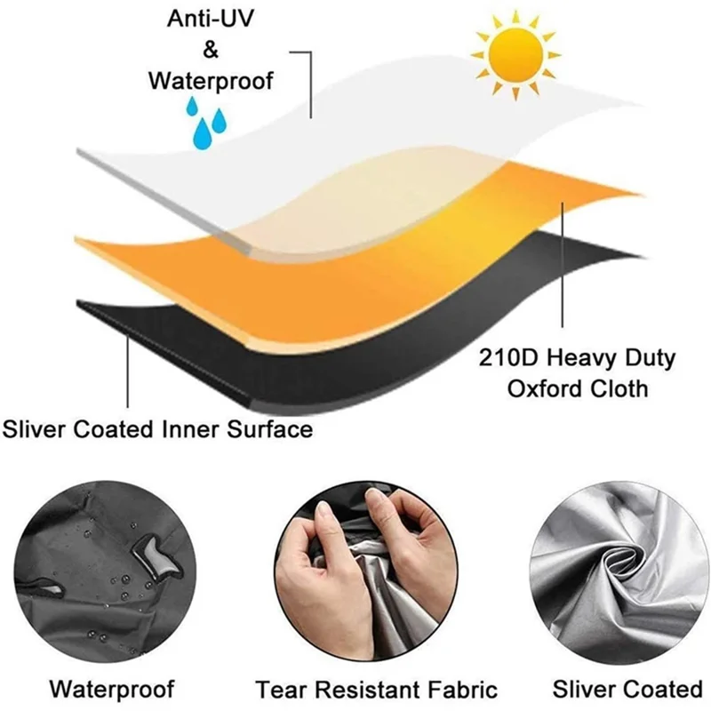 45x45x30cm Cubierta de polvo a prueba de agua de tela Oxford 210D protector contra rayos UV - Negro