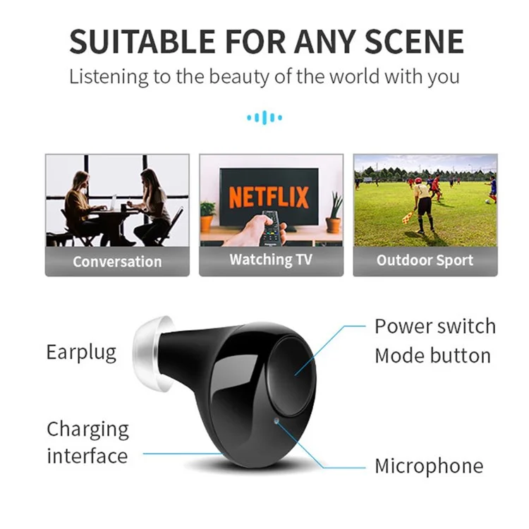 A39 TWS Hearing Aids for Seniors, Rechargeable Noise Cancelling Earbuds Gifts for Elder - White