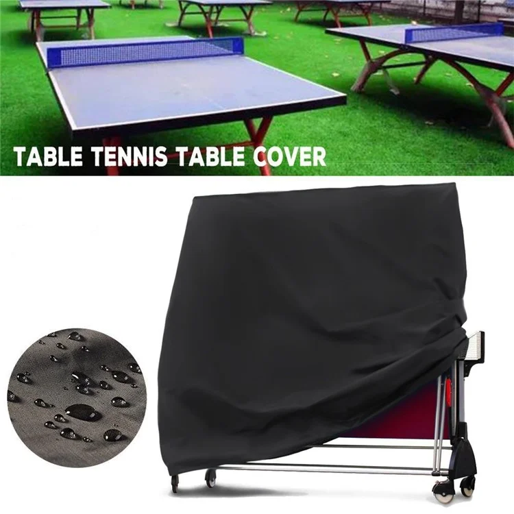 210D Oxford Cloth Table Tennis Table Cover Waterproof Ping Pong Table Cover for Outdoor and Indoor, 165x70x185cm