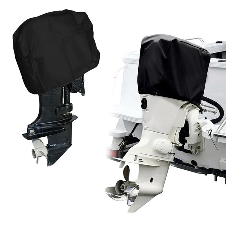 175-250HP 210D Oxford Cloth Yacht Half Outboard Motor Engine Dust Cover Marine Engine Protector, 82x50x60cm - Silver