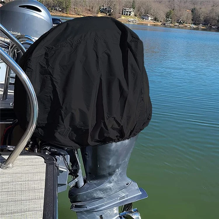 175-250HP 210D Oxford Cloth Yacht Half Outboard Motor Engine Dust Cover Marine Engine Protector, 82x50x60cm - Silver