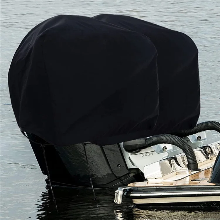 175-250HP 210D Oxford Cloth Yacht Half Outboard Motor Engine Dust Cover Marine Engine Protector, 82x50x60cm - Silver