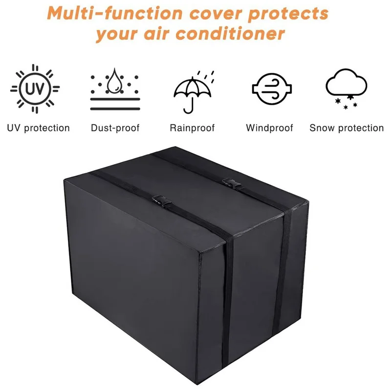 64.8x52.1x45.7cm 600D Oxford Cloth Air Conditioner Cover Outside Window AC Unit Protective Cover