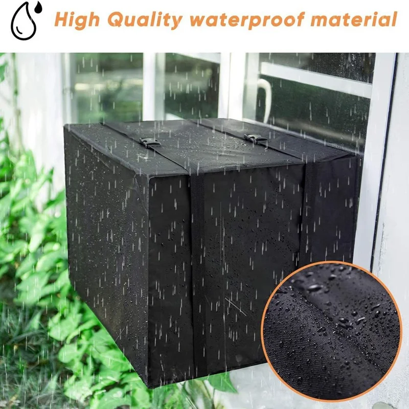 64.8x52.1x45.7cm 600D Oxford Cloth Air Conditioner Cover Outside Window AC Unit Protective Cover