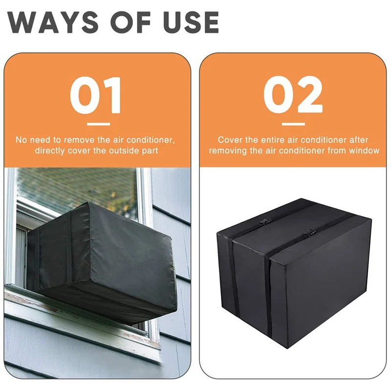 64.8x52.1x45.7cm 600D Oxford Cloth Air Conditioner Cover Outside Window AC Unit Protective Cover