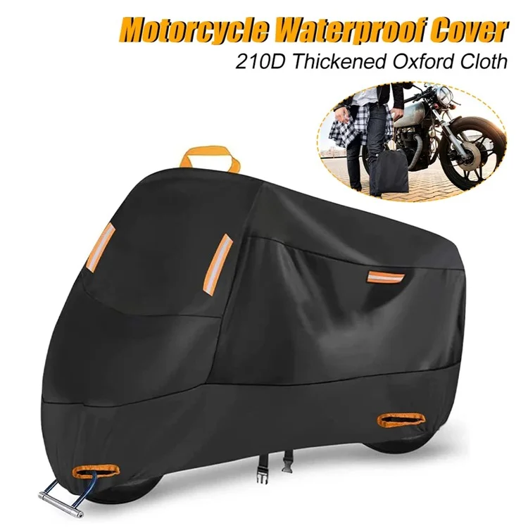 XXXXL: 295x110x140cm Capa para Motocicleta de Tecido Oxford 210D Protetor à Prova de Sol e Chuva