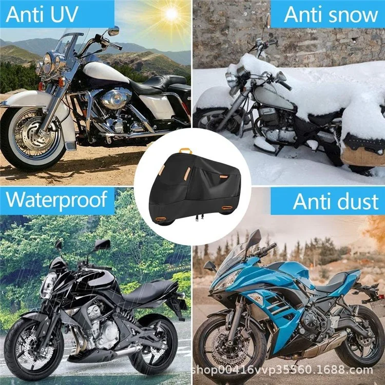 XXXXL: 295x110x140cm Capa para Motocicleta de Tecido Oxford 210D Protetor à Prova de Sol e Chuva
