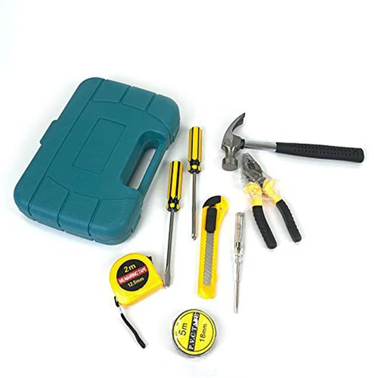 9Pcs / Set Utility Knife Measuring Tape Wire Cutter Screwdriver Car Home Repair Tool Box
