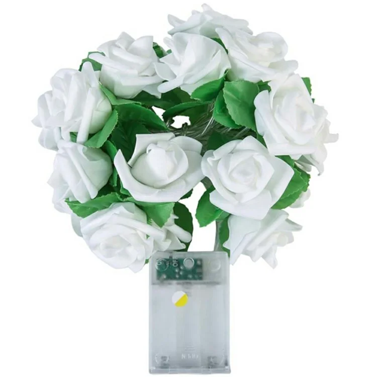 3m Rose Flower String Lights 20-LED Artificial Flower String Lamp Valentine's Day Wedding Decoration