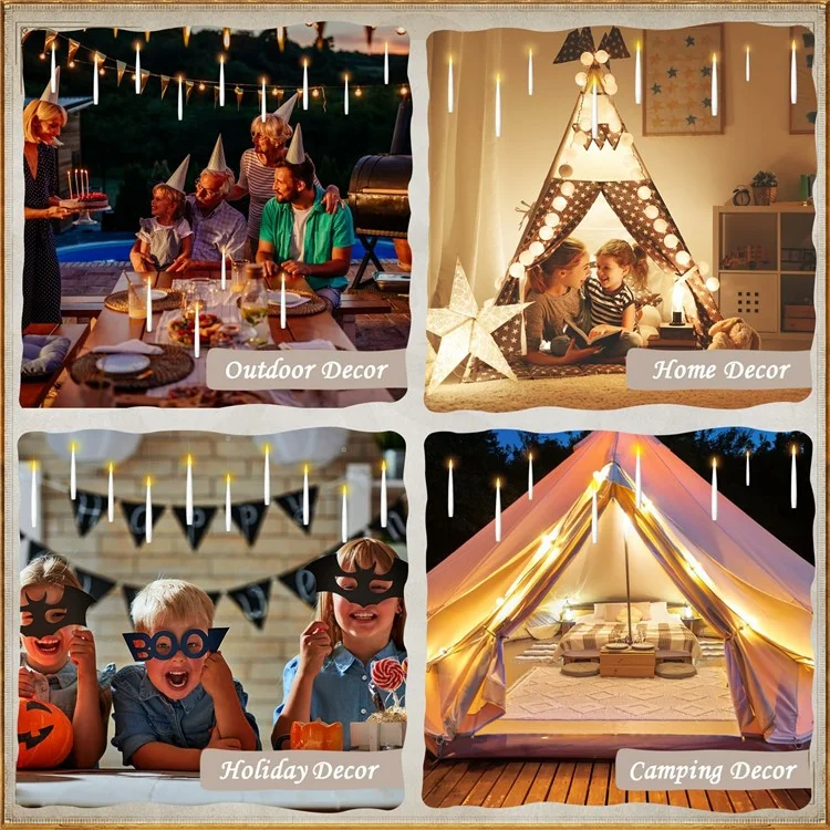 12PCS LED Floating Candles with 1PC Magic Wand Remote Timer for Birthday Halloween Party